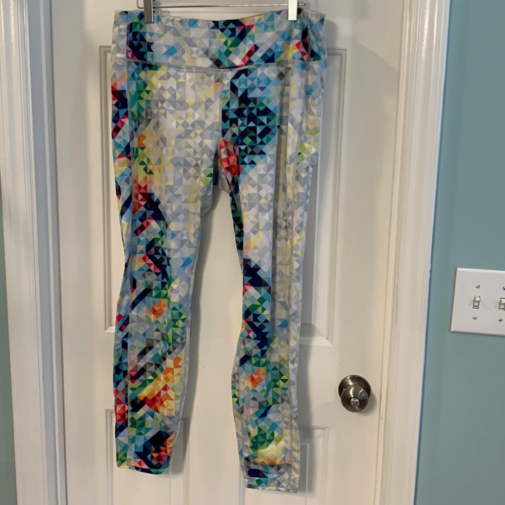 Geometric colorful athletic pants
